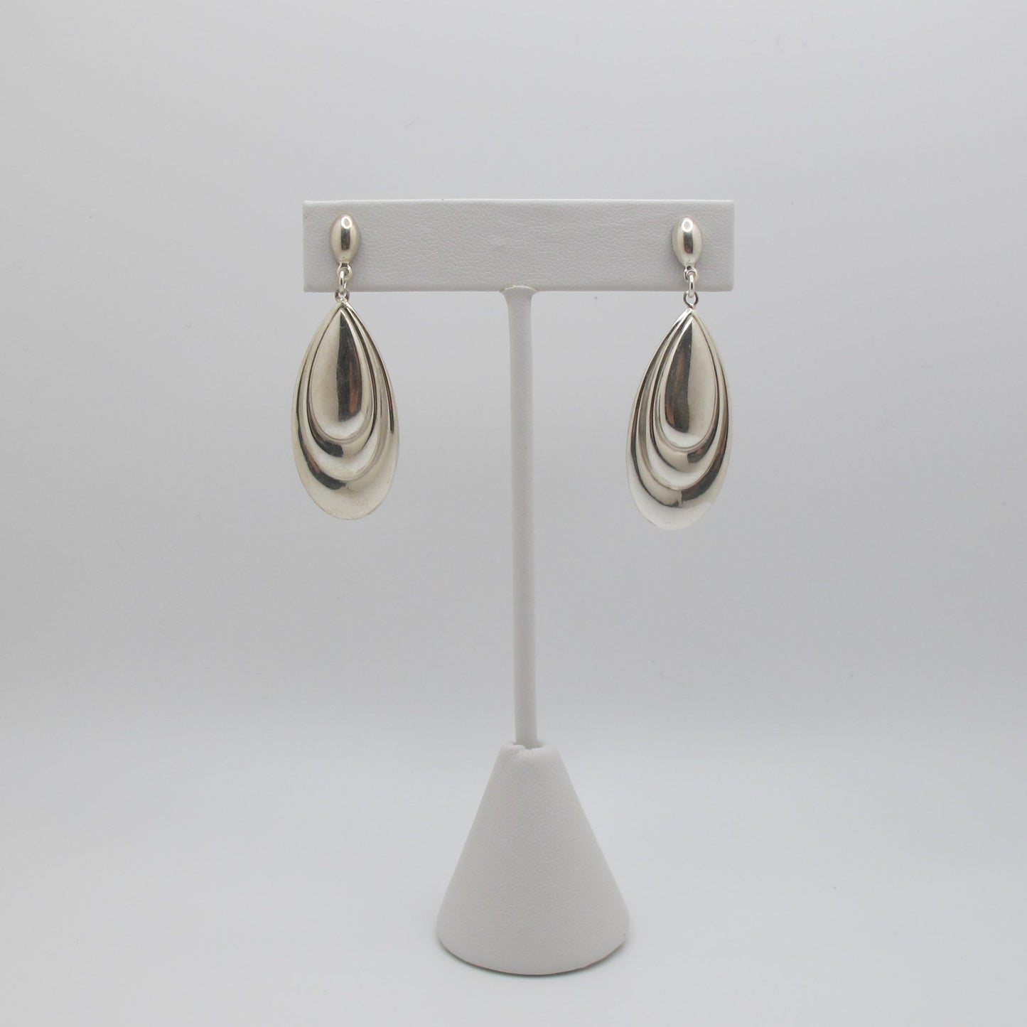 Vintage Silver Layered Drop Earrings