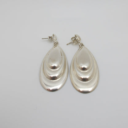 Vintage Silver Layered Drop Earrings