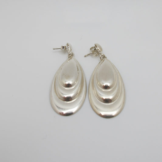 Vintage Silver Layered Drop Earrings