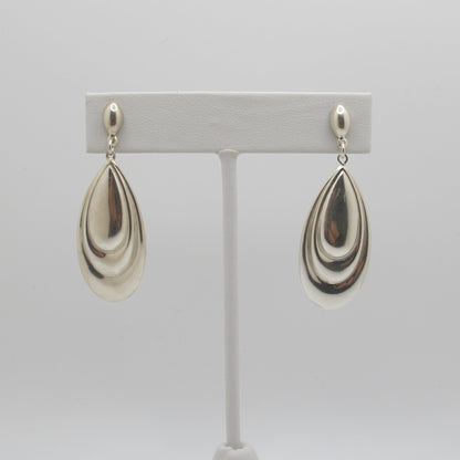 Vintage Silver Layered Drop Earrings