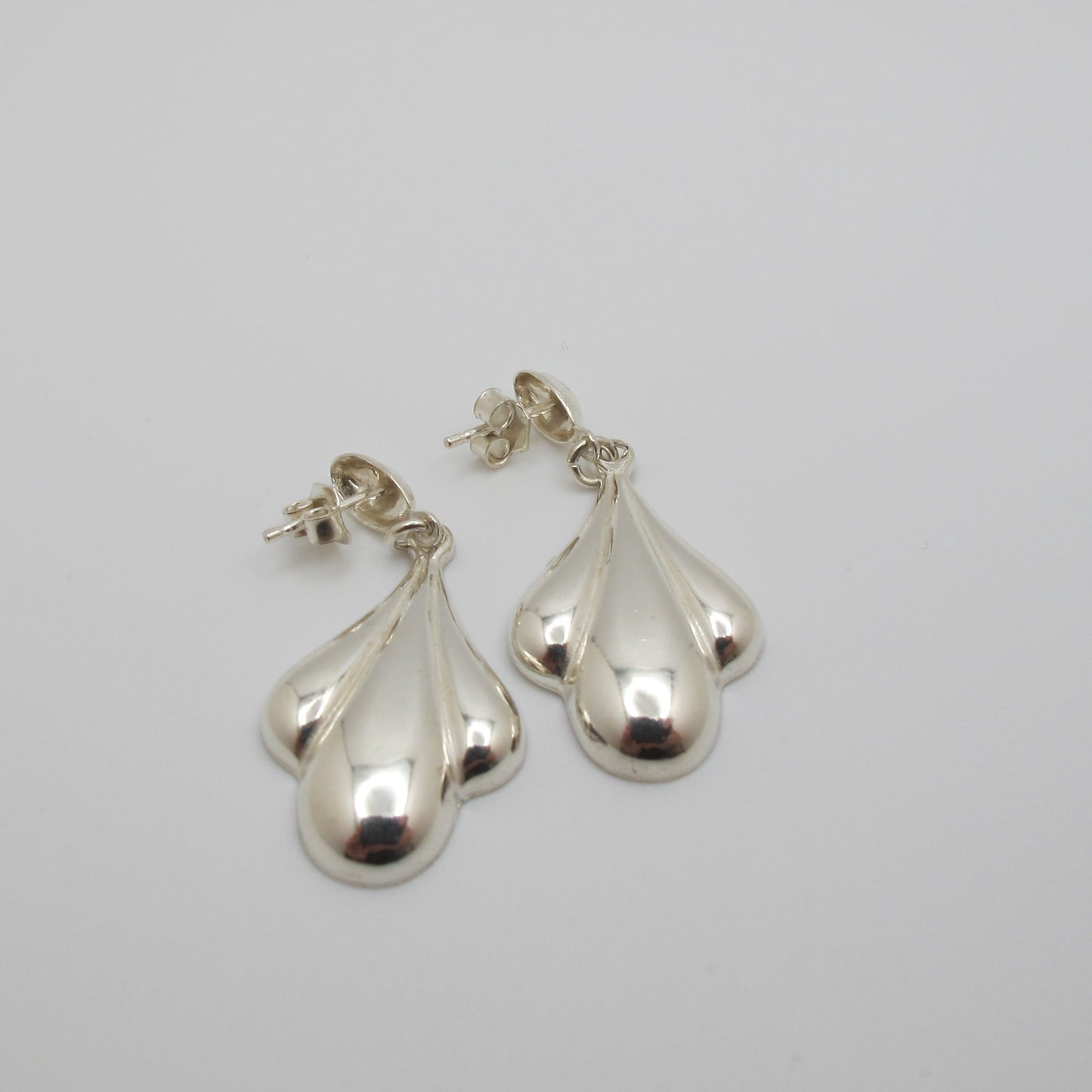 Vintage Silver Fan Earrings