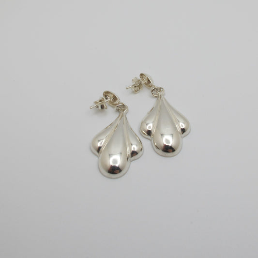 Vintage Silver Fan Earrings