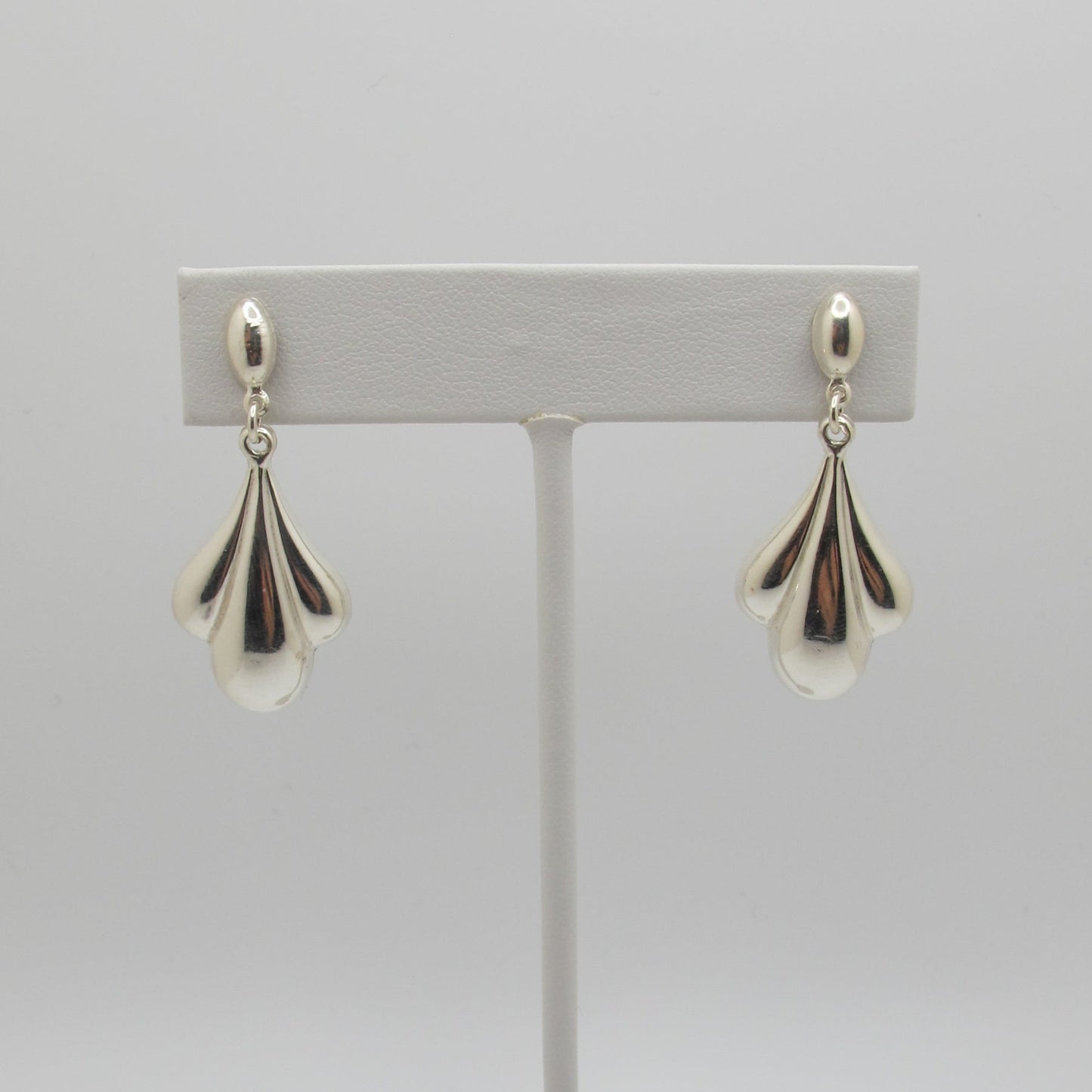 Vintage Silver Fan Earrings