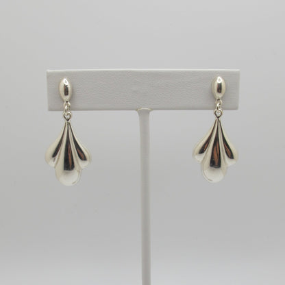 Vintage Silver Fan Earrings